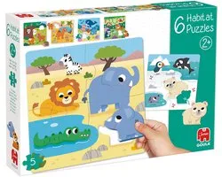 Jumbo - Goula - 6 Habitat Puzzle - Jeu Éducatif