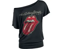 T-shirt noir des Rolling Stones, The Plastered Tongue, taille M