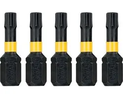 DeWALT T30 25mm Impact Torsion Schroefbits (5 stuks) - Extreme - DT7384T