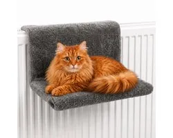 Hamac chat Momo - Radiateur - Panier chat - Grijs - Jusqu'à 10KG - Hamac chat - hamac radiateur - panier radiateur chat