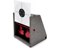 Shot Slot voor Airsoft Pistolen en Perslucht | voor standaard doelen 14 x 14 cm Inclusief 100 doelen + bewegende metalen doelen, versterkt staal, draagbaar en eenvoudig te installeren