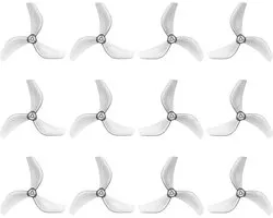 12 stuks Gemfan 2218 3-bladige propellers ultra-licht FPV drone propeller - 15 mm schachtgat - compatibel met 1104 7200KV borstelloze motor - Pavo20 Pro Frame - Transparant Grijs