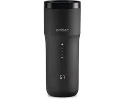Ember Travel Mug 2 Gobelet à café - Gobelet isotherme avec température réglable - Gobelets à café To Go - Gobelet de voyage pour café et le thé - Bouteille thermos avec application mobile - Cadeau pour les amateurs de café - 355 ML - Noir