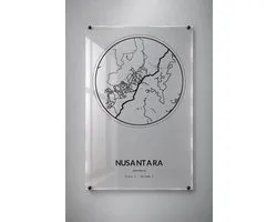 Stadskaart Nusantara - Plexiglas 30x45 cm - Orbit City
