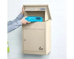 Smart Parcel Box™ Pakketbrievenbus – Pakketbox / Pakketkluis – Gegalvaniseerd Staal – Weerbestendig – Wandmontage – Crème