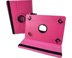 Étui universel pour tablette 8 pouces - Rotatif à 360° - Rose foncé Convient pour : Teclast/ Huawei/ Blackview/Asus/ Lenovo/ Fusion/Vankyo/Fire/ DOOGEE/Hipad/ Xiaomi/BOOX/PRITOM/ TCL/ OPPO Android Pad Tablettes