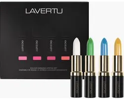 LAVERTU - Lipstick Excellent set - Gepersonaliseerde lipkleur - pH Persoonlijke Tint - 12 Uur Langhoudend - Waterproof - Hydrating & Caring - set met 4 kleuren