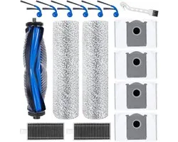 Accessoireset voor Ecovacs Deebot T80 Omni robotstofzuiger, 1 hoofdborstels, 6 zijborstels, 2 filters, 4 stofzakken, 2 dweilen, 1 reinigingsborstel