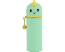 iTotal Pencil Case Silicone HELLO DINO 6x6x21cm 150gr Zachte siliconen etui voor school, uitbreidbaar met contourvorm