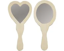Creativ Company Hand Mirrors formaat 23-24 cm 2 stuks