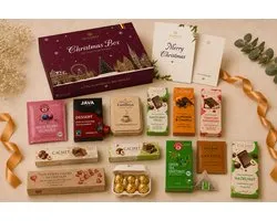 Luxe kerstcadeaubox – Belgische chocolade, koffie, thee & lekkernijen – Gepersonaliseerde wenskaart – Moodbox Gifts – Christmas Box Prestige