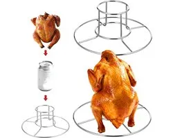 Chicken Houder - 2 Stuks - Kippenrooster - Kiprooster Voor De Barbecue - Rvs Kiphouder - Kippenzitter - Vaatwasserbestendig - BBQ Kipstandaard - Gemakkelijk Schoon Te Maken - Geschikt Voor Grill, Smoker En Oven
