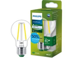 Philips UltraEfficient LED lamp - 75W - E27 fitting - Warmwit licht: 2700K - Dimbaar - Helder glas - A60 lampvorm - Lange levensduur