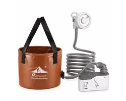 Flextail Max Shower + Bucket 20L – Draagbare Camping Douche Set – USB-C Oplaadbaar – Opvouwbare Emmer – Outdoor & Reizen