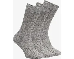 3 paires - Chaussettes norvégiennes - Taille 43-45 - Grijs - Chaussettes d'intérieur de Chaussettes de travail d'hiver - Chaussettes en laine - 43-45 - 3 paires