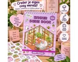 Craft Sensations Sticker Scene Book – Cosy Rooms – 20 Stickervellen – Creatief Stickerboek – Herbruikbare Scènes – Knutselboek voor Kinderen