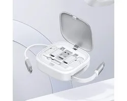 Schaalbare, fast charging met | 60W … usb-c naar type-c Lightning/usb-aansluitingen | Geschikt voor 16 iPhone/Android 15, MacBook, samsung, huawei SIM pop-up en mobiele telefoon houder - zilver lid