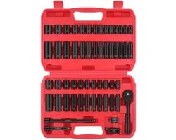 Tool Case 55-Piece Socket Set Ratchet Wrench Mechanics Tool Set For Car Repair Household Tool Box