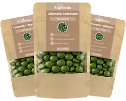 Chlorella Tabletten 100% Puur - 1000 Tabletten - Chlorella is een Bron van Eiwitten, Vitamine B12, Ijzer en Chlorofyl - 500mg Poeder per Tablet