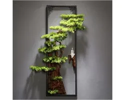 Decorative Painting New Chinese Wall Three-dimensional Welcome Loose Hanger, Living Room Porch Background Wall Decoration Wall Art
