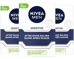 NIVEA Men Aftershave Balsem Sensitive - 3 x 100 ml - Voordeelverpakking
