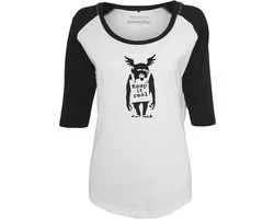 Merchcode Banksy - Brandalised - Banksy's Graffiti Ape Raglan top - XXL - Wit/Zwart