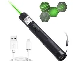 Professionele Laserpen | Power Laser | Oplaadbaar - Groen - Laserlampje - Laserpointer Kat - Laser - USB Rechargeable - CE Certificaat - Laser-pointer Lange Afstand, Laser-pointer Pen, TV Led Lcd - AA Batterijen - Kabel inbegrepen |