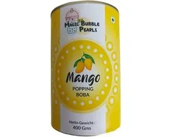 Magic Bubble Pearls – Mango Popping Boba, 400g | Sappige Poppende Vruchtparels met Mangosmaak voor Bubble Tea, Mocktails, Desserts en Meer met Kajal Sticker