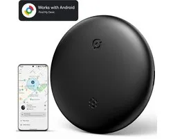 Ralio Bluetooth Tracker voor Android – Werkt met Google Find Hub - Geen abonnement - 1 Pack – verwisselbare batterij – Met geluid – Sleutels, Fiets, Auto – Key Finder - Zwart
