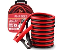 Phreeze Startkabels voor Auto, Vrachtwagen, Bus en Boot - 2500A - Extra Dikke Startkabel 35 MM2 - 3 Meter - Met Opbergtas - Starthulp - Startkabelset voor Benzine, Diesel, Hybride