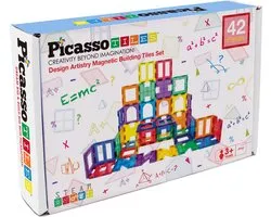 Tactic Picasso Tiles - Constructiespeelgoed - Magnetic Tiles - Magnetische Tegels - Artistry Set - STEM Speelgoed - Creatief Bouwspeelgoed - 42 Delig - Vanaf 3 Jaar
