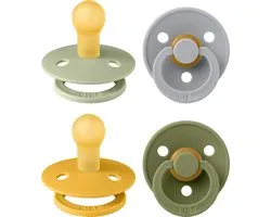 BIBS Colour Fopspeen - 0-6 mnd - 4-pack - Sage/Cloud/Honey Bee/Olive