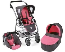 Bayer Chic 2000 - Combi Poppenwagen Emotion All-in-1 - Melange Antraciet Pink