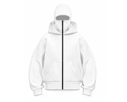 Gilet sweat à capuche Ninja ANTI SOCIAL | S | Pull à capuche cagoule entièrement zippable | Sweat-shirt à capuche coupe-vent oversize avec masque | Unisexe | Full Zip | Coupe oversize