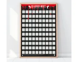 Gift Republic Bucketlist Scratch Poster - 100 Horror Films