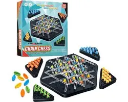 Klikkopers® - Triangle Chain Game - Triangle Chain Schaakspel - Triangle Spel - Elastiek Speelgoed - Educatief Speelgoed - Montessori Speelgoed - Fijne Motoriek - Triangel - Schaakspel Reis - Driehoek Schaakbord Bordspel - Kettingen - Driehoeksspel