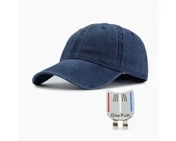 Vintage Golf Pet – Inclusief Putting Alignment Tool - Navy - Verstelbare Golf Cap – Inclusief Ball Marker - Golf Pet - Golf Accessoires - Golf Spullen