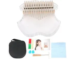 title Kalimba thumb piano transparent acrylic beginners musical instrument with ergonomic design lightweight portable for travel home.