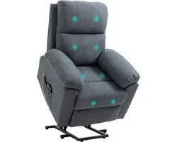 Fauteuil de massage HOMCOM - avec fonction debout - 8 moteurs de vibration - gris