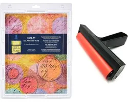 Gel Press Drukplaat - Gel - A4 - 20,95 x 29,84 cm - Met Roller