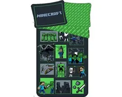 Housse de Couette Minecraft Mode Survie - 140 X 200 Cm - Katoen 70 x 90 cm