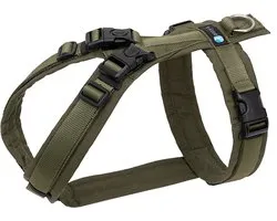 AnnyX Harnais pour chien - OPEN - Harnais de repérage - vert olive-vert - taille - M - Tour de poitrine 62-74cm - Poids - chien - 18-30kg