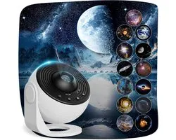 Ynkkvre - Planetarium Projector - Galaxy Projectorlamp met 13 Planeet Schijven - LED Sterrenhemel met Timer - LED Sky Projector voor Kamerdecoratie - Sterrenprojector voor Kinderen en Volwassenen - Wit