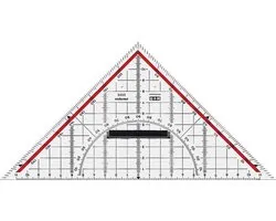 Mobius & Ruppert Geodriehoek M+R 20cm plexigl - transp. met afneembare greep