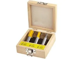 Router Bit Set - Dado Bits - Houtbewerking Groeven - Ondermaat voor Multiplex - 1/4 1/2 3/4 inch - Wolfraamcarbide