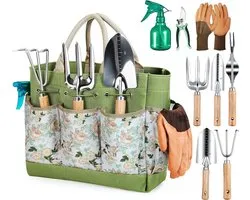 Tuingereedshapset – tuingereedschap – garden tools set – gardening set – duurzaam - 9-delige - Groen