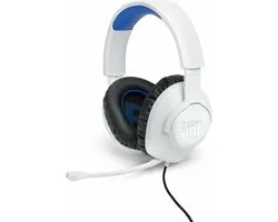 JBL Quantum 100P Wit/Blauw - Gaming Headset voor PlayStation - Bedraad - Over-Ear - PS4/PS5, PC, Xbox & Nintendo Switch