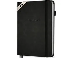 Systemyze Notitieboek A5 Hardcover Leer Gelinieerd – Notebook Journal – 256 Genummerde Pagina’s – 140 Grams Papier - Zwart