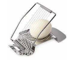 BukkitBow - Eiersnijder RVS - Eisnijder voor Gelijkmatige Plakjes Gekookt Ei - Egg Slicer - Zilver