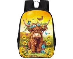 Hochlandkuh Children's Backpack, Cartoon Children's Backpack, School Bags for Children, Unisex, Backpack (40 x 30 x 13 - ShopVlot